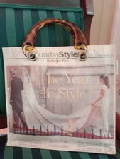 Bolsa tote Couture Planet jornal estilo domingo acrílico alça tartaruga comprar usado  Enviando para Brazil
