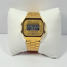 Usado, Relógio unissex CASIO A168WE (3298) ILLUMINATOR GOLDEN aço comprar usado  Enviando para Brazil