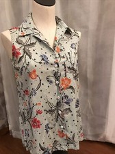 Blusa Crazy Horse feminina sem mangas S botão azul floral leve fofa comprar usado  Enviando para Brazil