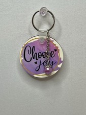Chaveiro circular personalizado 2" Choose Joy comprar usado  Enviando para Brazil