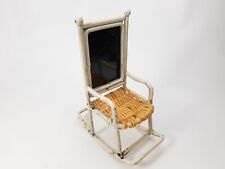 Cadeira de balanço de ferro pintada vintage espelho/quadro branco com assento tecido comprar usado  Enviando para Brazil