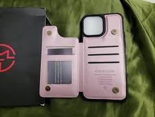 Capa carteira de couro ouro rosa para iPhone 13 Pro Max CaseMe comprar usado Capa carteira de couro ouro rosa para iPhone 13 Pro Max CaseMe comprar usado  Enviando para Brazil