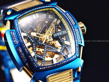 NOVO Relógio Invicta 53mm Masculino 1.03ctw Diamante Diablo Ouro Azul Mostrador Esqueleto SS comprar usado  Enviando para Brazil