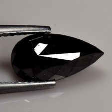 Diamante natural formato de pera preta jato quase limpo 2,65 ct (certificado grátis) comprar usado  Enviando para Brazil