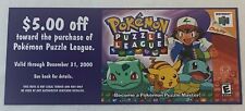 2000 obsolete POKEMON PUZZLE LEAGUE promo coupon ~ no commercial value, usado comprar usado  Enviando para Brazil