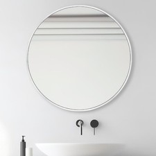 Silver round mirror for sale  SALFORD