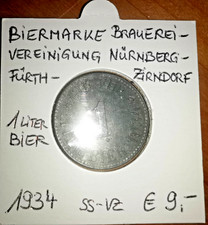 Liter biermarke 1934 gebraucht kaufen  Bad Berneck
