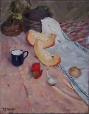 Pintura a óleo ucraniana soviética URSS impressionismo natureza morta vegetais abóbora comprar usado  Enviando para Brazil