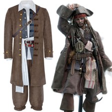 Cosplay Piratas do Caribe Jack Sparrow Fantasias Casaco Calças Terno Halloween, usado comprar usado  Enviando para Brazil