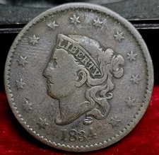 1834 1c. coronet for sale  Sterling