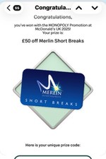 Merlin discount voucher for sale  DURHAM