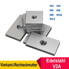 Vierkant-/Rechteckmutter Edelstahl V2A Gewindeplatte M3 M4 M5 M6, M8, M10, M12 comprar usado Vierkant-/Rechteckmutter Edelstahl V2A Gewindeplatte M3 M4 M5 M6, M8, M10, M12 comprar usado  Enviando para Brazil