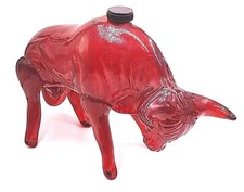TEQUILA DECANTER Mad Bull Tequila Reposado Clear Red Bull Art Glass - Década de 1990 comprar usado  Enviando para Brazil