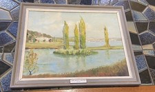 Painel de lona THE MORILLA COMPANY pintura a óleo emoldurada assinado W.E.CARR 1971 comprar usado Painel de lona THE MORILLA COMPANY pintura a óleo emoldurada assinado W.E.CARR 1971 comprar usado  Enviando para Brazil