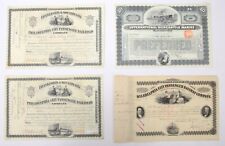 Lote de 4 acciones de bonos de ferrocarril y stock 1898 1874 1927 papeles antiguos vintage segunda mano  Embacar hacia Mexico