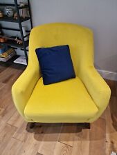 Yellow velvet armchair for sale  READING