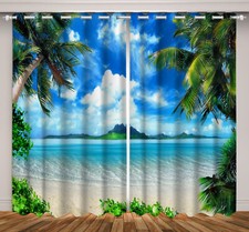 Folha de palmeira azul oceano praia 3D 2 painéis cortinas de janela cortinas de bloqueio tecido comprar usado Folha de palmeira azul oceano praia 3D 2 painéis cortinas de janela cortinas de bloqueio tecido comprar usado  Enviando para Brazil