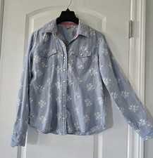 Camisa jeans floral Gap manga comprida feminina tamanho médio, usado comprar usado  Enviando para Brazil