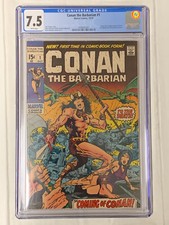 CONAN THE BARBARIAN #1 CGC 7.5 PÁGINAS BRANCAS BARRY SMITH ART 1970 MARVEL comprar usado  Enviando para Brazil