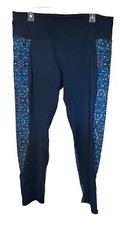 Zobha Leggings Atléticos XL Azul Marino Estampados Laterales Bolsillos Cremallera Tobillo Pantalones de Entrenamiento segunda mano  Embacar hacia Mexico