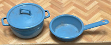 Panela e panela de sopa Bodo Hennig vintage casa de bonecas metal azul miniatura 1:12 comprar usado  Enviando para Brazil