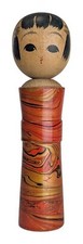 Boneca Kokeshi Japonesa Vintage 18cm (7") - Estilo Shingata - Arte em Madeira Pintada à Mão comprar usado  Enviando para Brazil