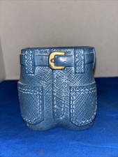 Porta-lápis jeans azul acessório de mesa plantador vintage anos 70 plástico Hong Kong comprar usado  Enviando para Brazil