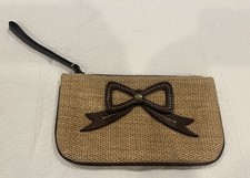 NOVA Bolsa de Embreagem Moschino Barata e Chique Ráfia Pulseira Couro Marrom Pulseira de Arco comprar usado  Enviando para Brazil