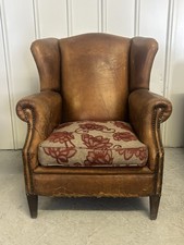Distressed leather armchair for sale  GILLINGHAM