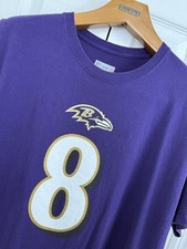 Camiseta masculina manga curta roxa oficial NFL Baltimore Ravens Lamar Jackson GG comprar usado  Enviando para Brazil