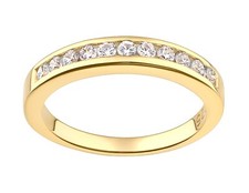 Anel Eternidade Diamante Simulado Ouro 9 quilates em Prata 0,25 quilates Tamanho J a V comprar usado  Enviando para Brazil