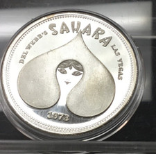 1973 Del Webb's Sahara Hotel & Casino 1 onça troy. Prata redonda 999 - Las Vegas NV comprar usado  Enviando para Brazil