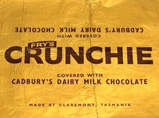 EMBALAGEM DE CHOCOLATE VINTAGE DÉCADA DE 1930 FRY'S CRUNCHIE BAR CABURY'S - CLAREMONT TASMANIA comprar usado  Enviando para Brazil