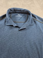 Camisa polo masculina gola Johnny Tommy Bahama tamanho grande azul tencel/poli, usado comprar usado  Enviando para Brazil