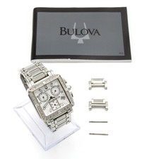 Relógio de pulso feminino Bulova cronógrafo RefC637420 mostrador branco cristal #WB2335-3 comprar usado  Enviando para Brazil