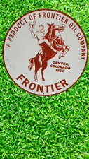 Placa Frontier Oil Co porcelana esmalte metal pesado 30 x 30 polegadas dupla face comprar usado  Enviando para Brazil