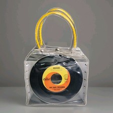 Usado, Bolsa Vintage Rebecca Pearcy Queen Bee Bolsa Vinil Rara 45 Discos Prata Transparente  comprar usado  Enviando para Brazil