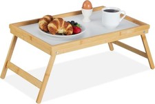 Używany, Taca śniadaniowa Relaxdays 10013869, brązowa, drewniana na sprzedaż  PL