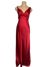 Vestido maxi ABS Collection Allen Schwartz vintage anos 90 vermelho cereja cetim tamanho comprar usado  Enviando para Brazil