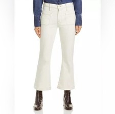 Jeans feminino FRAME Le Bardot crop flare branco tamanho 29 comprar usado  Enviando para Brazil