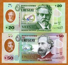 CONJUNTO Uruguai, 20-50 Pesos Uruguaios, 2020, P-Novo, Polímero, Série A UNC, usado comprar usado  Enviando para Brazil