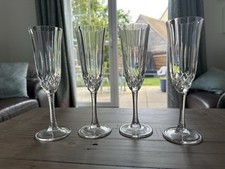 Crystal champagne flutes for sale  DUNMOW
