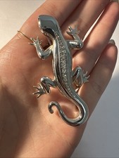 Broche salamandre argentée d'occasion  Andernos-les-Bains