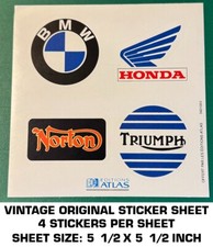BMW - HONDA - NORTON-TRIUMPH MOTORCYCLES - FOLHA ADESIVA DECALQUE ORIGINAL VINTAGE comprar usado  Enviando para Brazil