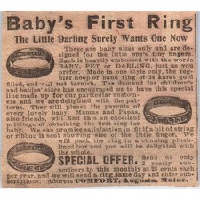 Primeiro anel do bebê conforto Augusta Maine 1910 revista anúncio AF1-CM2 comprar usado Primeiro anel do bebê conforto Augusta Maine 1910 revista anúncio AF1-CM2 comprar usado  Enviando para Brazil