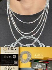 Colar de corrente de tênis prata MOISSANITE REAL 3mm - Cor VVS D - Passa no testador comprar usado  Enviando para Brazil