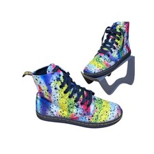 Botas Dr Martens Hackney Airwair pintura respingo sapatos femininos multicoloridos 8 documentos comprar usado  Enviando para Brazil
