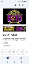 Gathering juggalos ticket for sale  Red Bluff