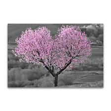 Quadro em tela preto e branco rosa flor coração impressão arte na parede. Cherry Tree Love comprar usado  Enviando para Brazil