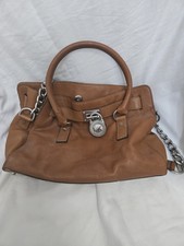 Bolsa tote Michael Kors Hamilton couro corrente elo alça trava e chave marrom, usado comprar usado  Enviando para Brazil